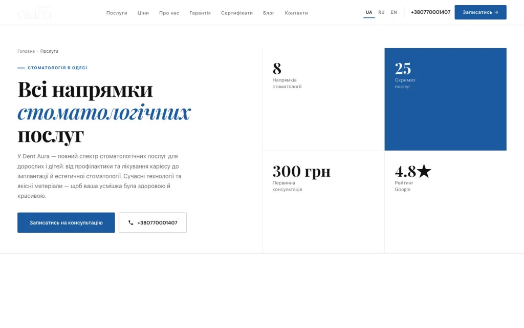 Усі напрями послуг